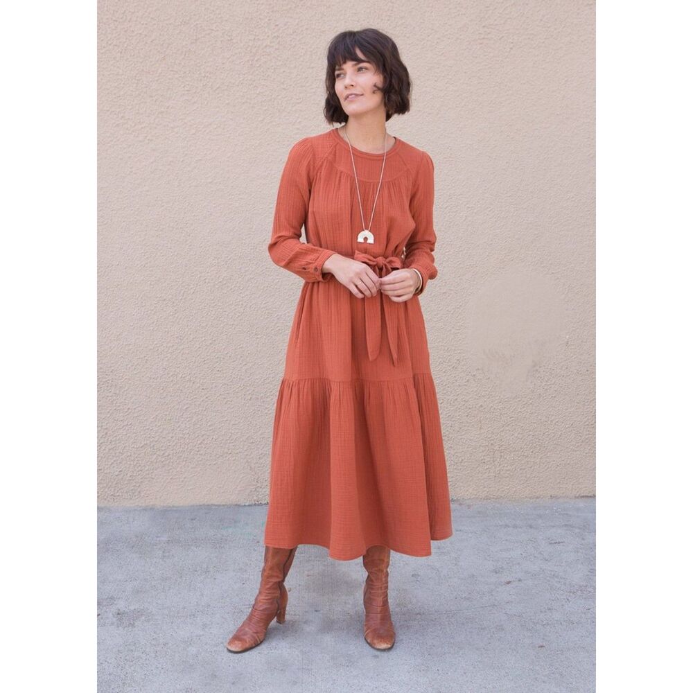 Xirena Gauze Midi Tie Dress Size XS